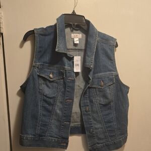 LOFT Blue Denim Vest